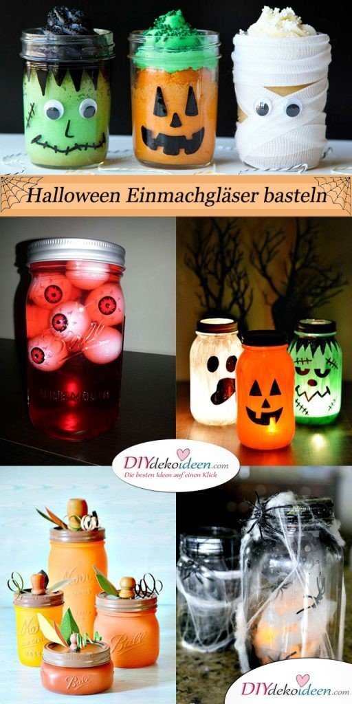 Halloween Gläser Basteln