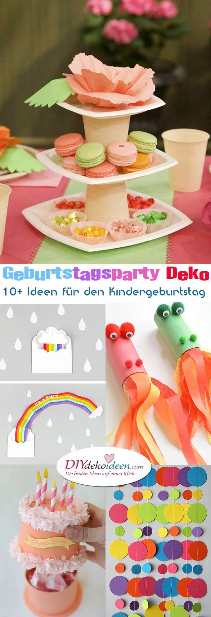 Geburtstagsparty DIY Deko - Kindergeburtstag -10+ Ideen Bastelideen Kinderparty Deko