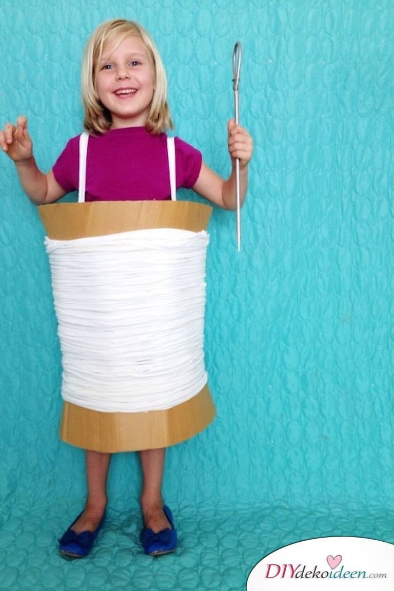 15 witzige Halloween Kostüm Ideen für Kinder zum selbermachen - Garnspule - Kinderkostüm 