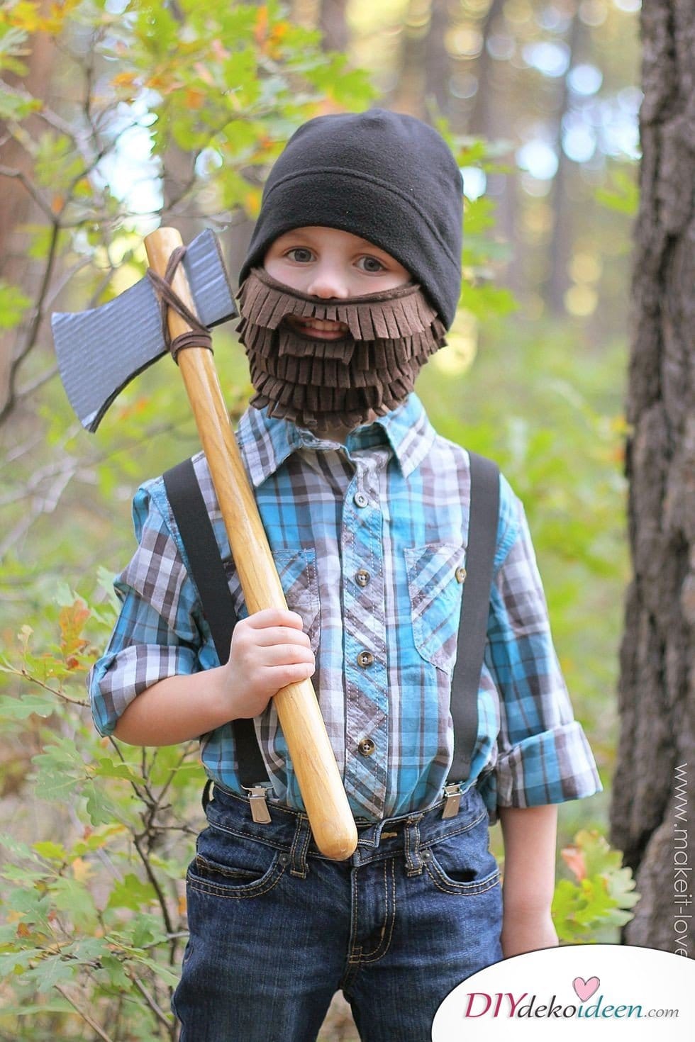 15 witzige Halloween Kostüm Ideen für Kinder zum selbermachen - Holzfäller - Kinderkostüm 