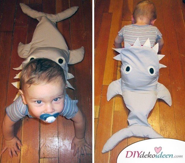 11 Halloween Kostüm Ideen für Kinder - DIY Hai Kostüm 