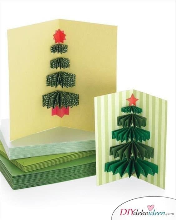Tannenbaum Weihnachtskarten basteln
