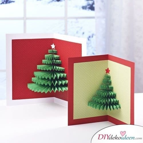 Tannenbaum Weihnachtskarten gestalten 