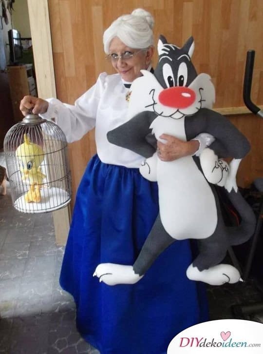 Oma, Tweety und Sylvester - Karneval Kostüm für Damen