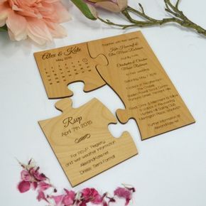 Puzzle-Einladungskarten zur Hochzeit