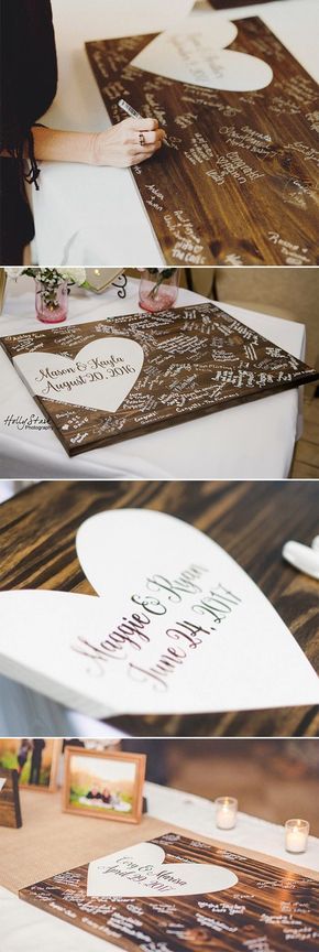 Hochzeitsgästebuch Ideen – Dekoratives Holzschild