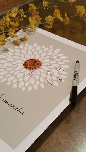 Gästebuch Hochzeit personalisiert – Sonnenblume