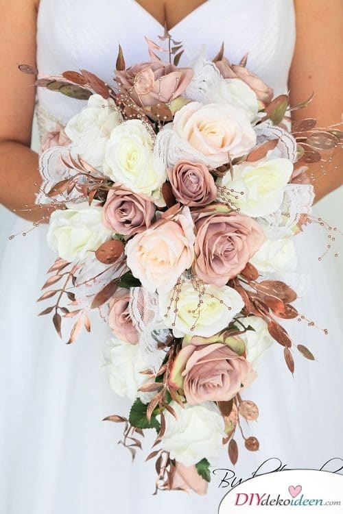Blumenbouquet in Bronzetönen – Hochzeit