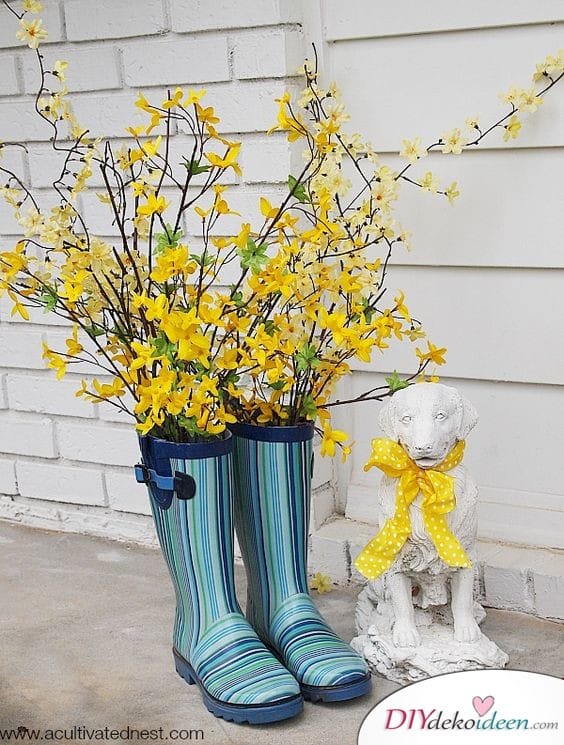 Gartendeko – Gummistiefel Vasen