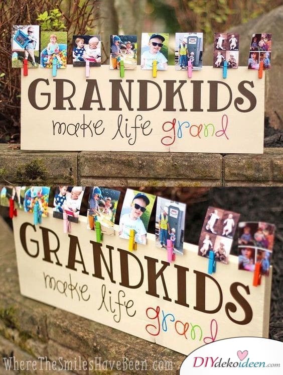 Große Fotowand - Geschenke für Großeltern selber machen