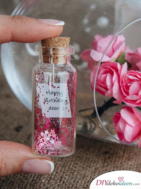 Birthday Gift Ideas - Glittering Birthday Wishes in Glass 