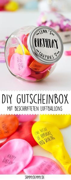 Gutscheinbox mit Luftballons - Geschenkideen zum selber machen zum Geburtstag