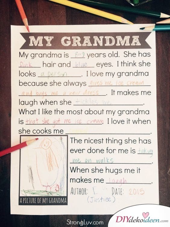Aufsatz über Oma - Geschenke für Oma