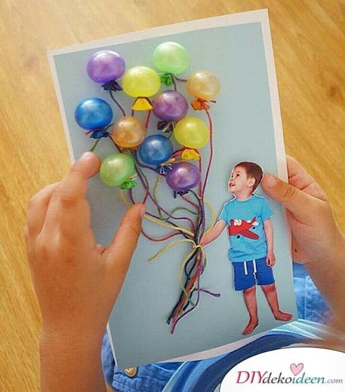 Geschenk für Opa vom Enkel- Bild mit Luftballons