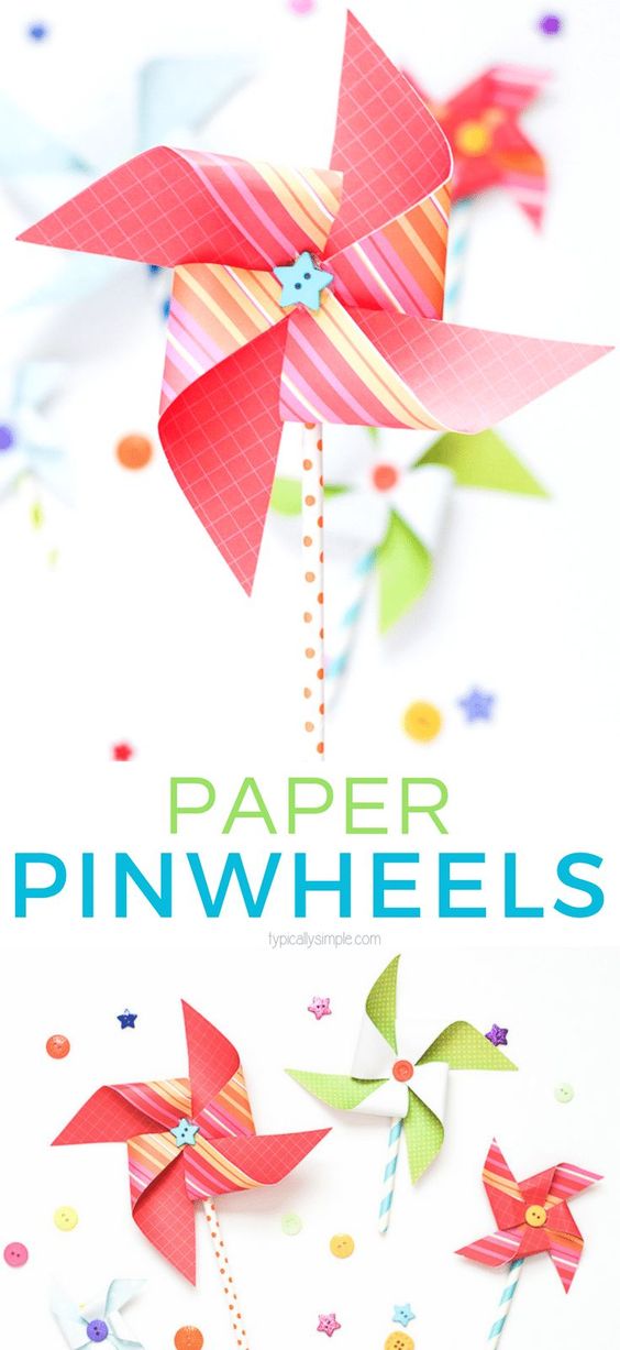 Geschenkideen selber machen für Kinder – Papierwindmühlen