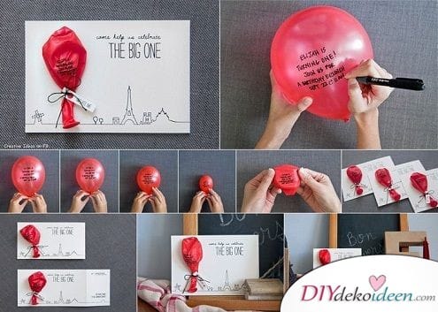 Luftballon mit Glückwunsch – Geburtstagskarte