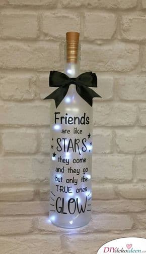 Leuchtende Flasche - Geburtstagsgeschenk für die beste Freundin