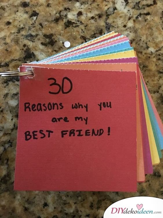 30 Gründe, warum du meine beste Freundin bist – Geschenkidee
