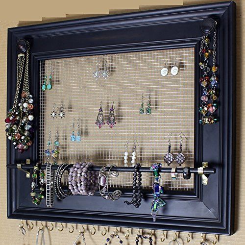 Schmuck Organizer selber machen aus einem Bilderrahmen