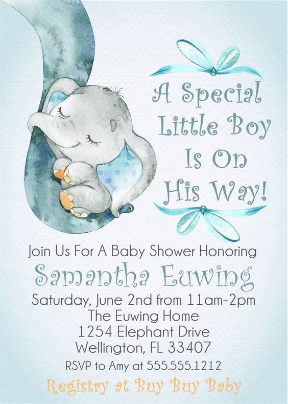 Babyparty Einladung – Elefanten