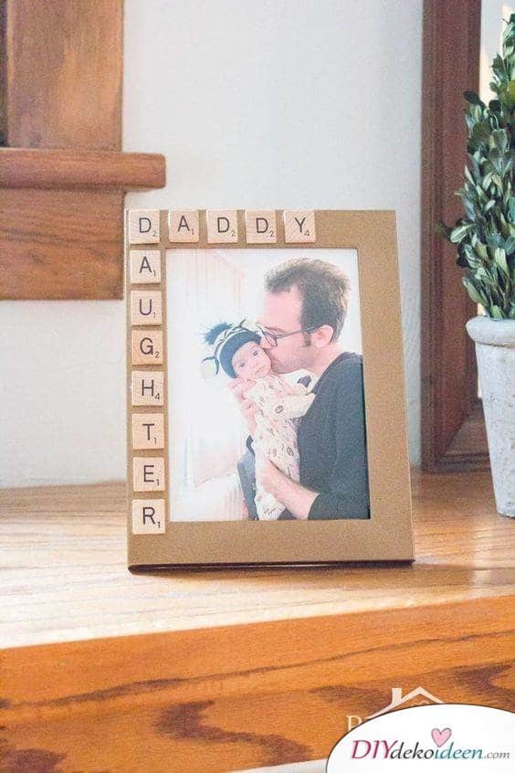 Geschenk für Vater zur Geburt – Fotorahmen mit Buchstaben