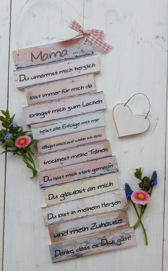 Hübsches Schild mit Text - Geschenkideen für Mama