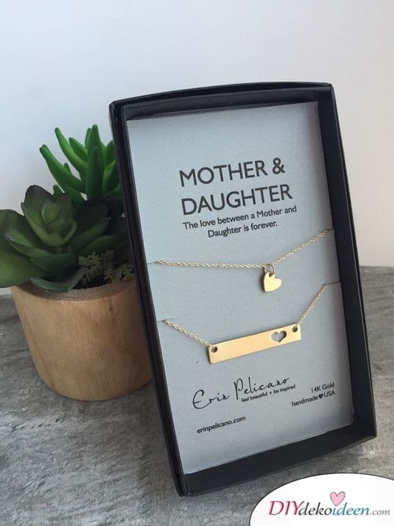 Mother and Daughter Necklaces - Birthday Gifts for Mom 