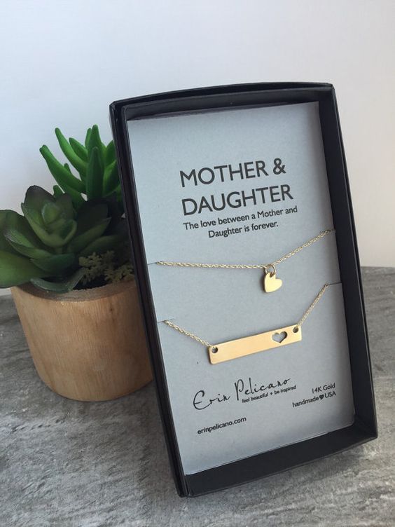 Mother and Daughter Necklaces - Birthday Gifts for Mom 