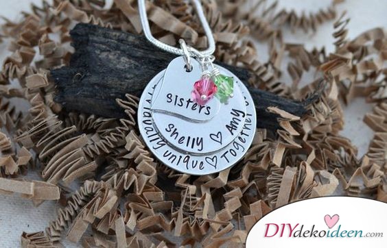 Geburtstagsgeschenk für die Schwester - Kettenanhänger für Schwestern Geburtstagsgeschenk für die Schwester - Kettenanhänger für Schwestern