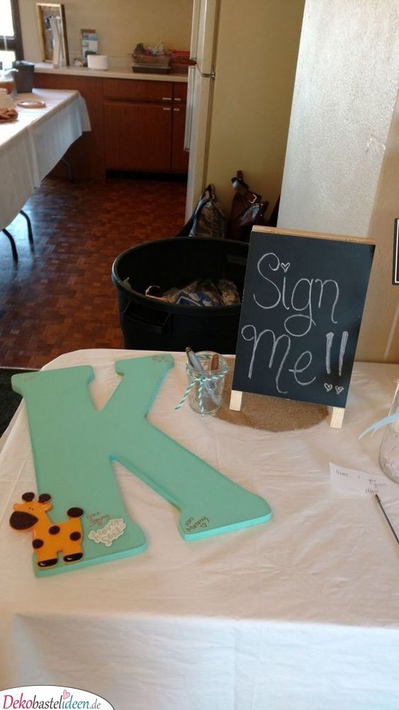 Large Letter as Guest Book - Ideas for Baby Party 