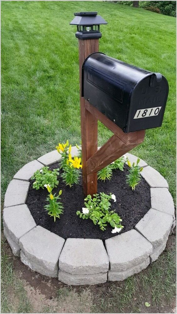 Garten gestalten Ideen – Briefkasten mit Blumen