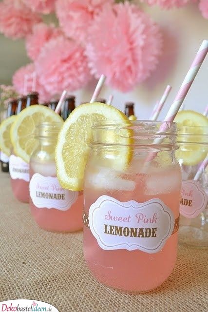 Süße pinke Limonade – Babyparty Getränke