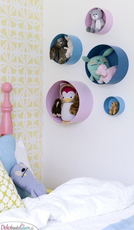 Stauraum für die Plüschtiere – Süße Kinderzimmer Ideen für kleine Zimmer