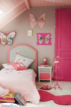 Rosa Schmetterlinge - Mädchenzimmer Ideen