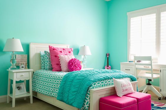 A swab of turquoise girl's room