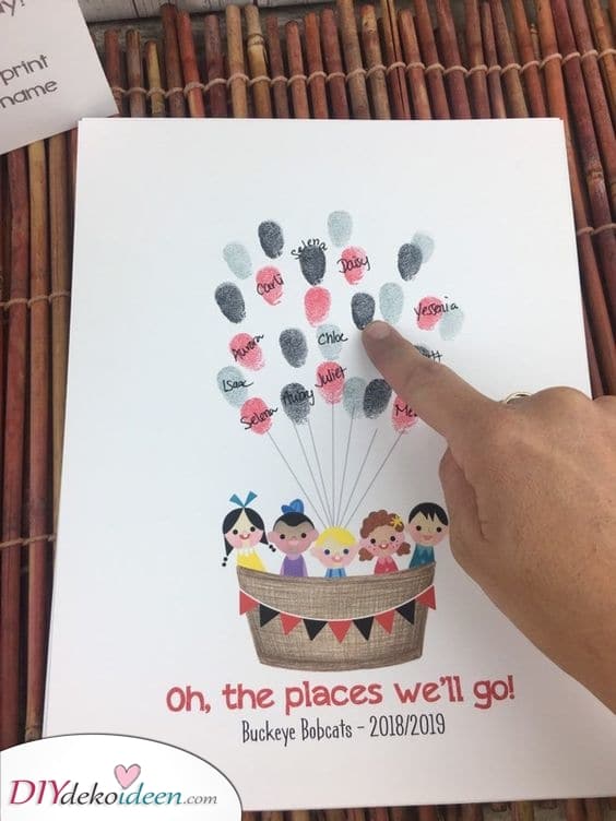 Geschenke für Kindergärtnerinnen mit Fingerabdrücken