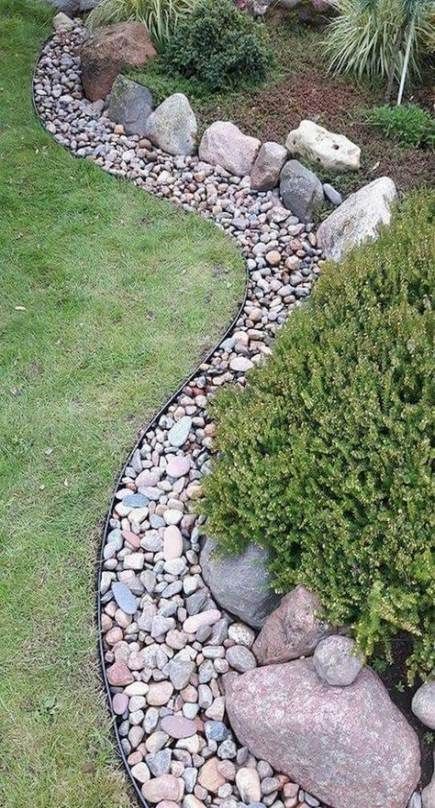 Beeteinfassungsideen für Gärten mit kleinen und großen Steinen