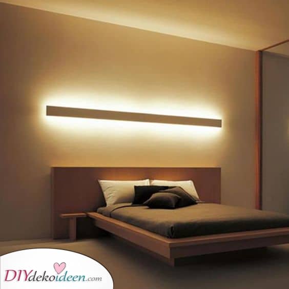 Schöne Beleuchtung mit einer dekorativen Schlafzimmerleuchte