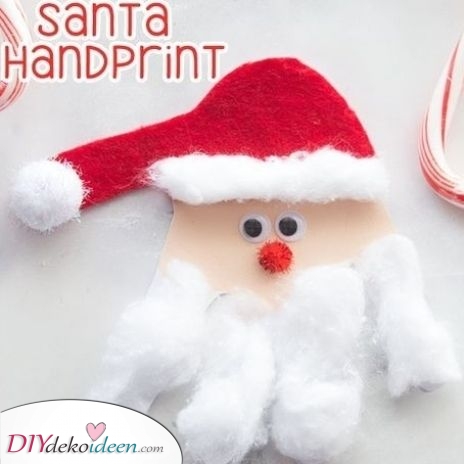 Fantastisches Handdruck Handwerk – Weihnachtsmann Bastelideen
