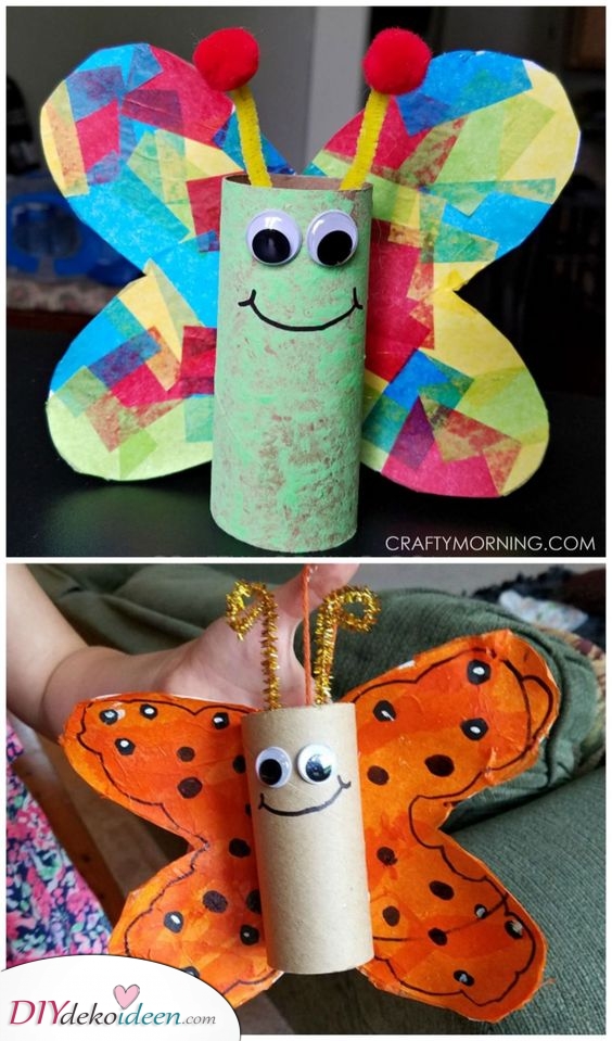 Einzigartige Schmetterlinge – Toilettenpapierrollen