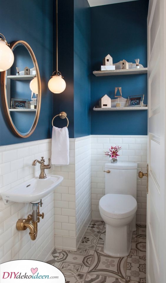 Ein strahlendes Blau als Badezimmer Inspirationen